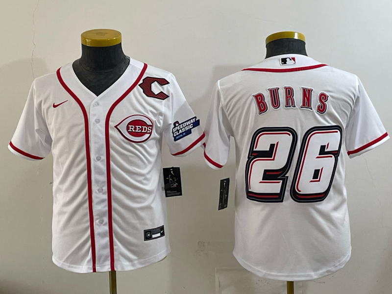 Youth Cincinnati Reds #26 Durns white Nike MLB 2025 Jersey 005->youth mlb jersey->Youth Jersey